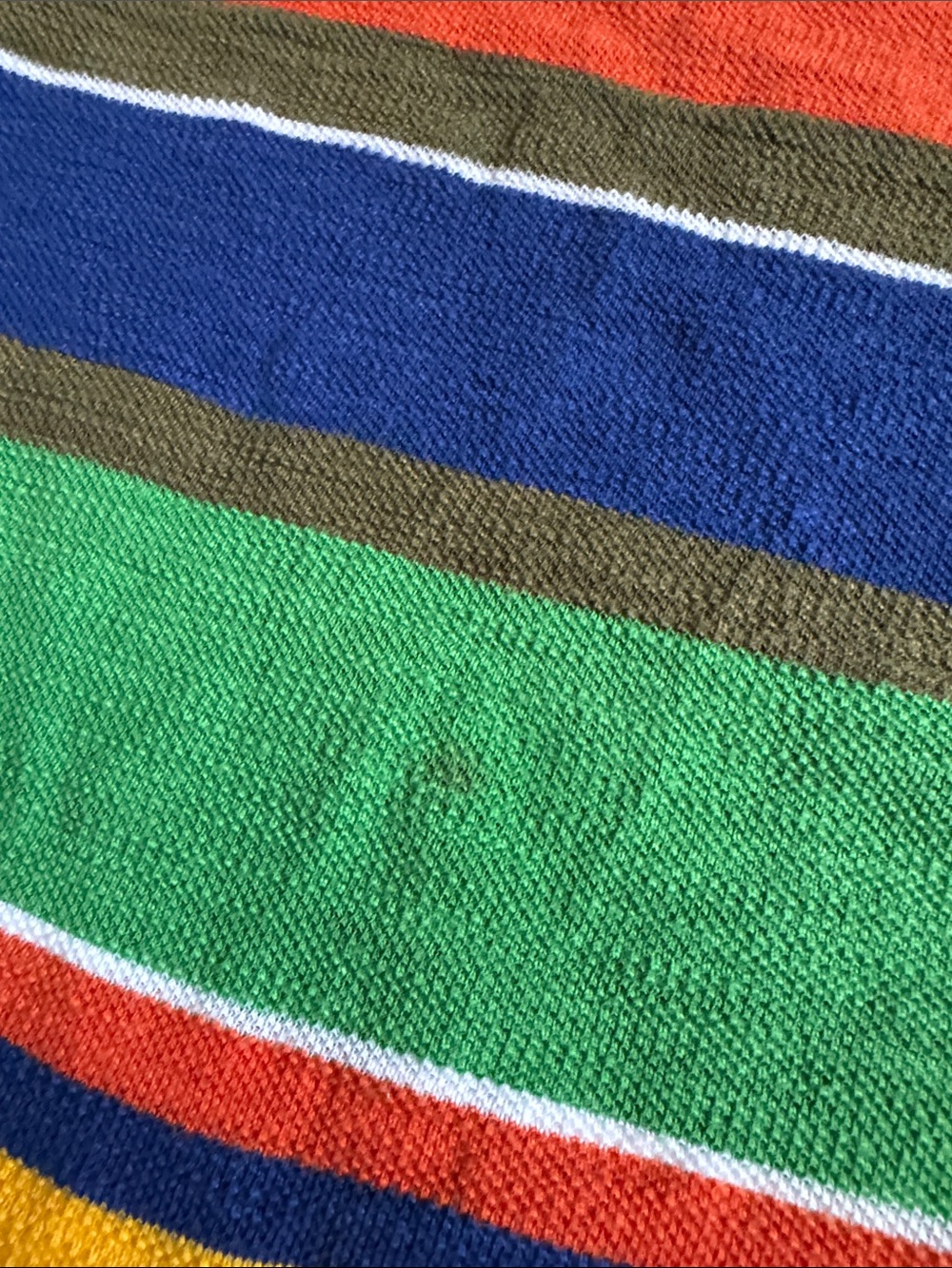 VTG Polo by Ralph Lauren Striped Polo Shirt - Orange, Green, Blue, Yellow - Picture 7 of 7